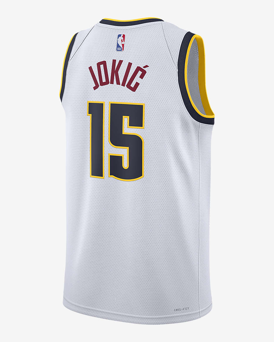 Unisex Nike Nikola Jokic White Denver Nuggets Swingman Jersey Association Edition Size Medium